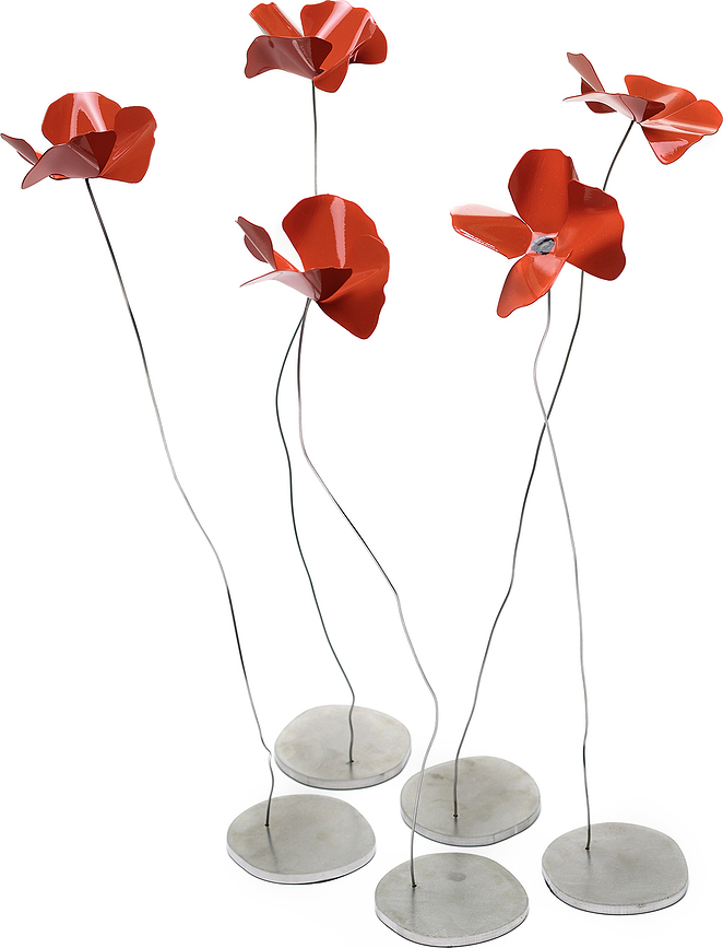 Papavero Delicato Fleur Décorative, taille L, rouge