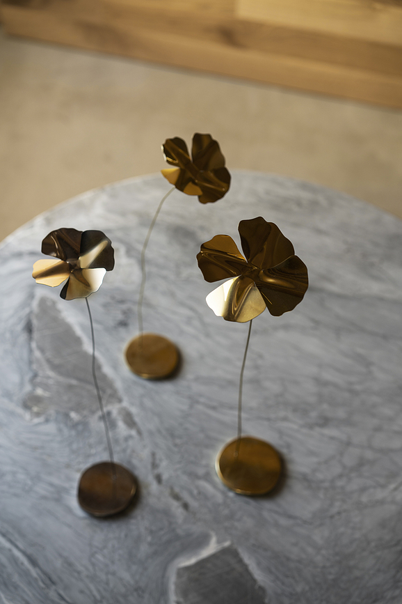 Papavero Delicato Décoration fleur, Taille L, dorée