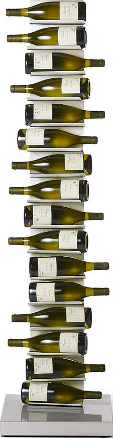 Ptolomeo Stalak za vino 155 cm bijeli s srebrnim postoljem