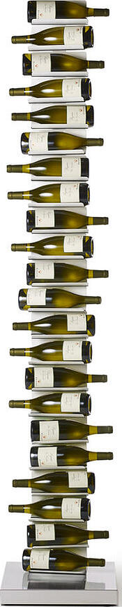 Ptolomeo Stalak za vino 213 cm bijeli sa srebrnim postoljem