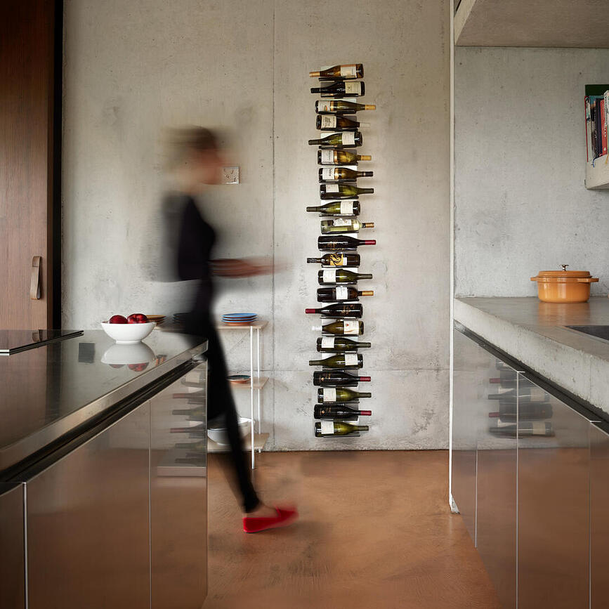 Ptolomeo Stenski regal za vino, 208 cm, srebrn