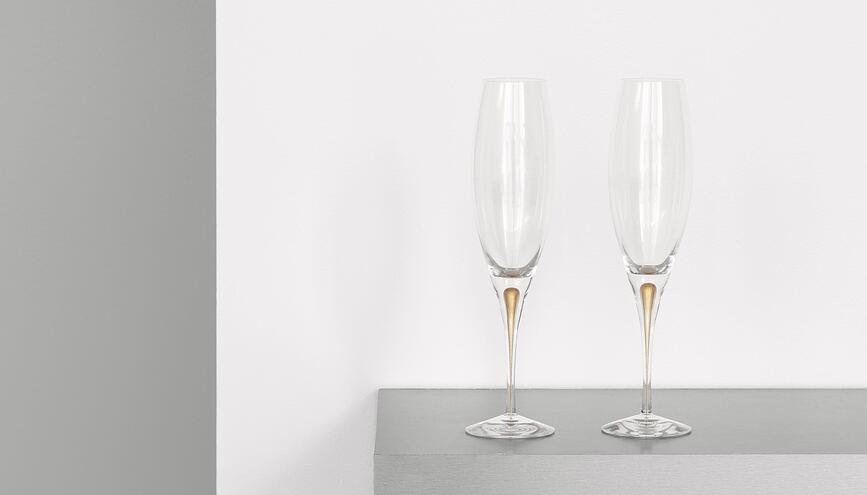Calici da Champagne Intermezzo 260 ml di colore oro 2 pz.