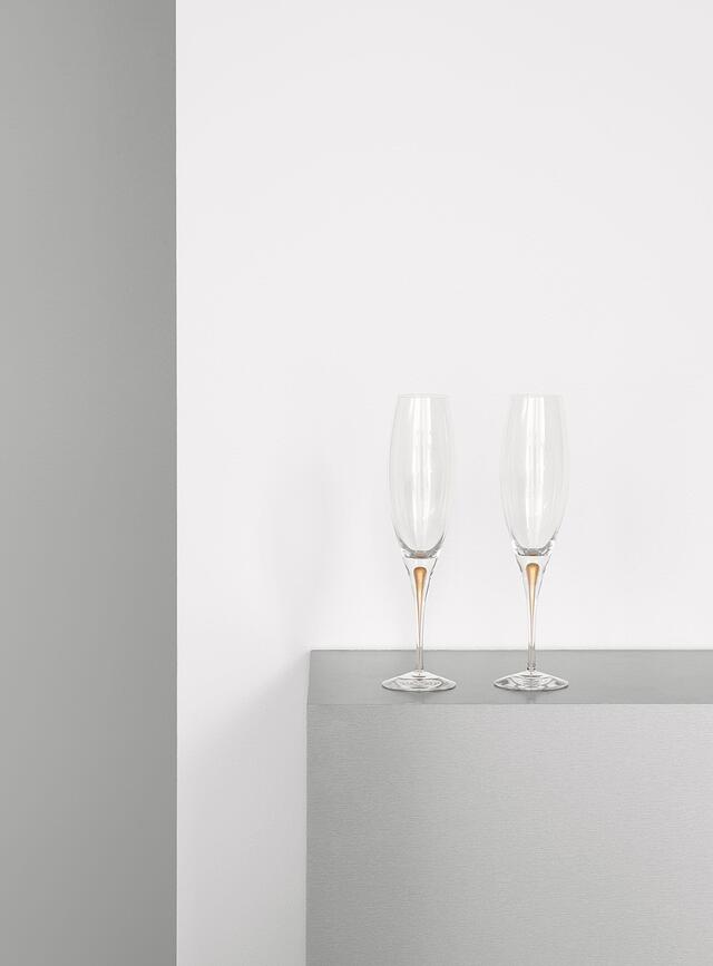 Calici da Champagne Intermezzo 260 ml di colore oro 2 pz.