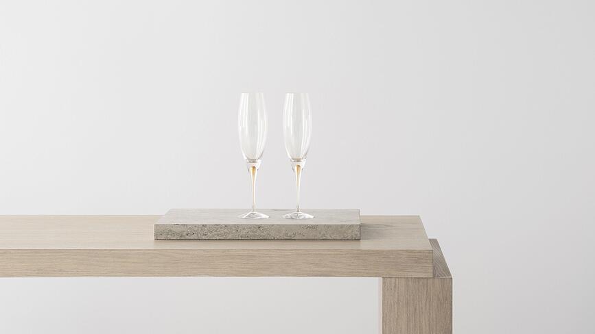 Calici da Champagne Intermezzo 260 ml di colore oro 2 pz.