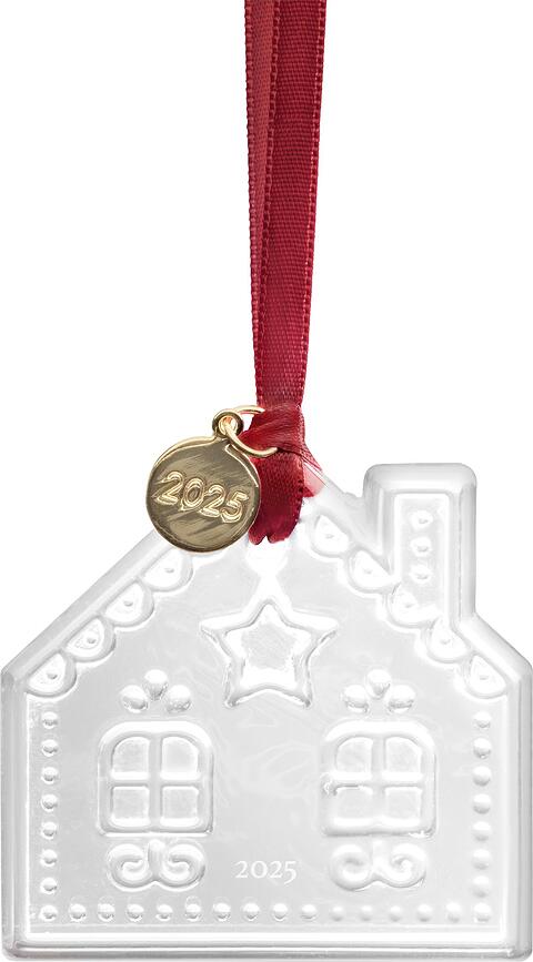 Διακοσμητικό χριστουγεννιάτικου δέντρου Annual Holiday σπιτάκι από μελόψωμο διάφανο