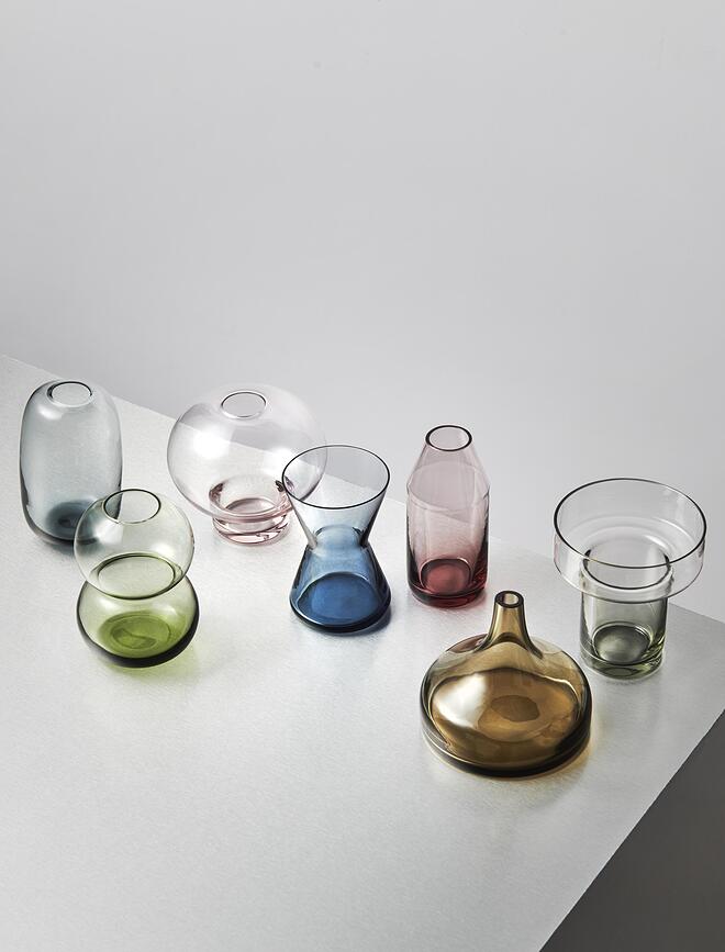 Mini vases Midsummer bleus, lot de 7