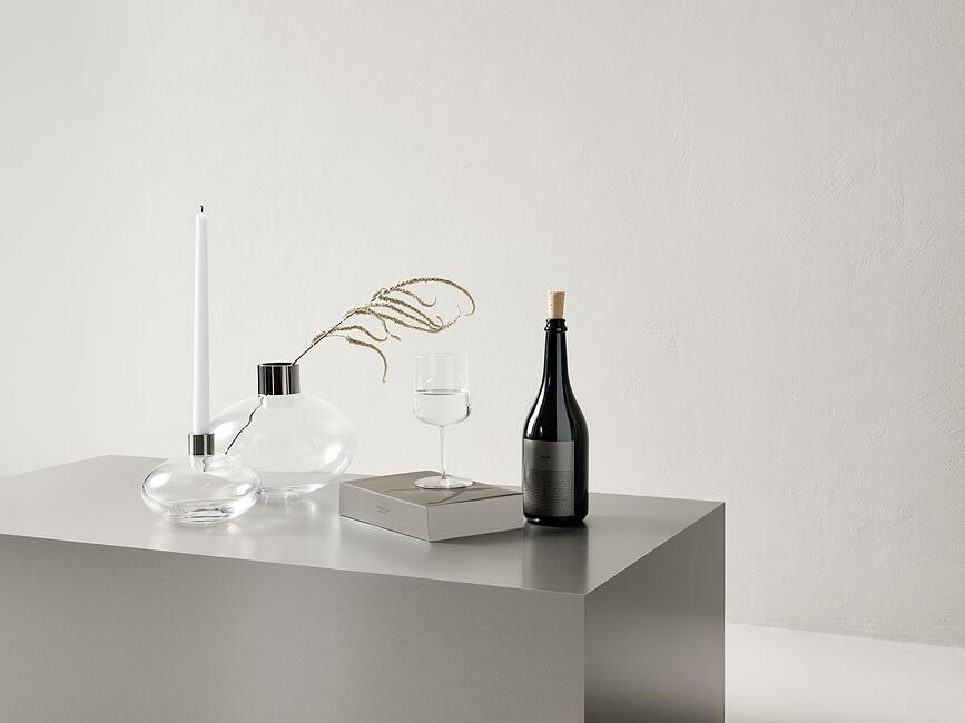 Pluto Bougeoir pour bougie classique, transparent