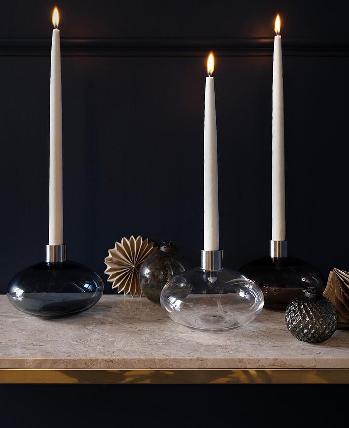 Pluto Svečnik za klasično svečo, prozoren