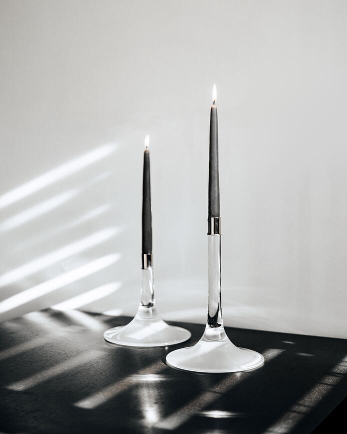 Portacandela per candela classica Cirrus 28,5 cm, argento