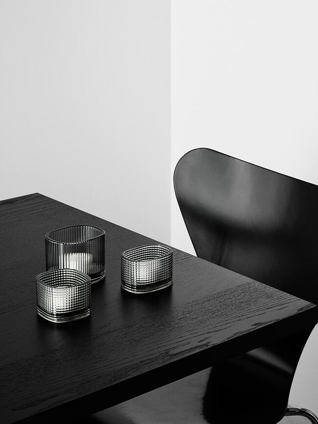 Portacandele per tealight Magica Ellipse 7 cm, grigio