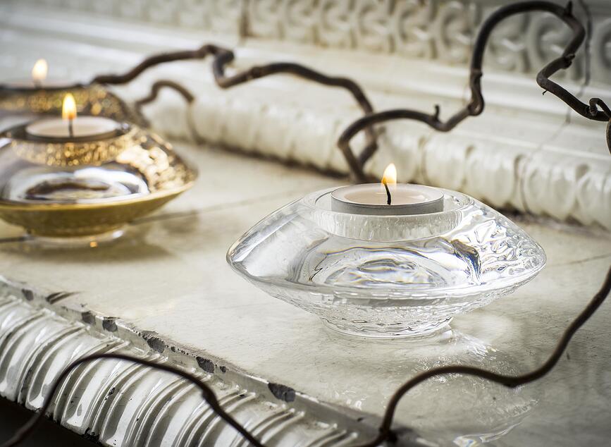 Portavelas para vela de té Discus, 14 cm