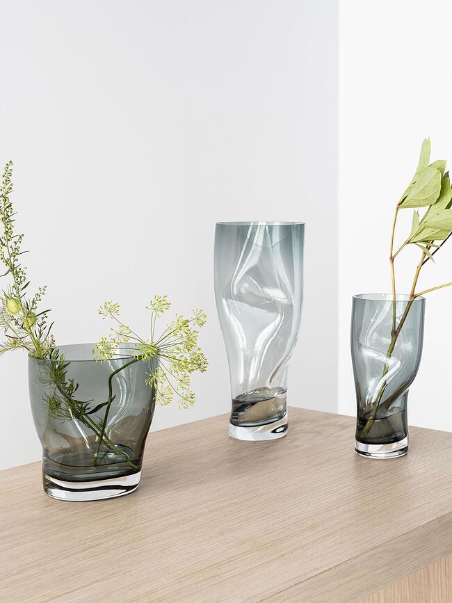 Squeeze Vase froissé, 18 cm, brun