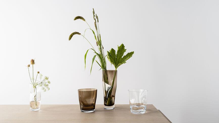 Squeeze Vase froissé, 18 cm, brun