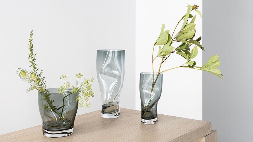 Squeeze Vase froissé 23 cm, marron