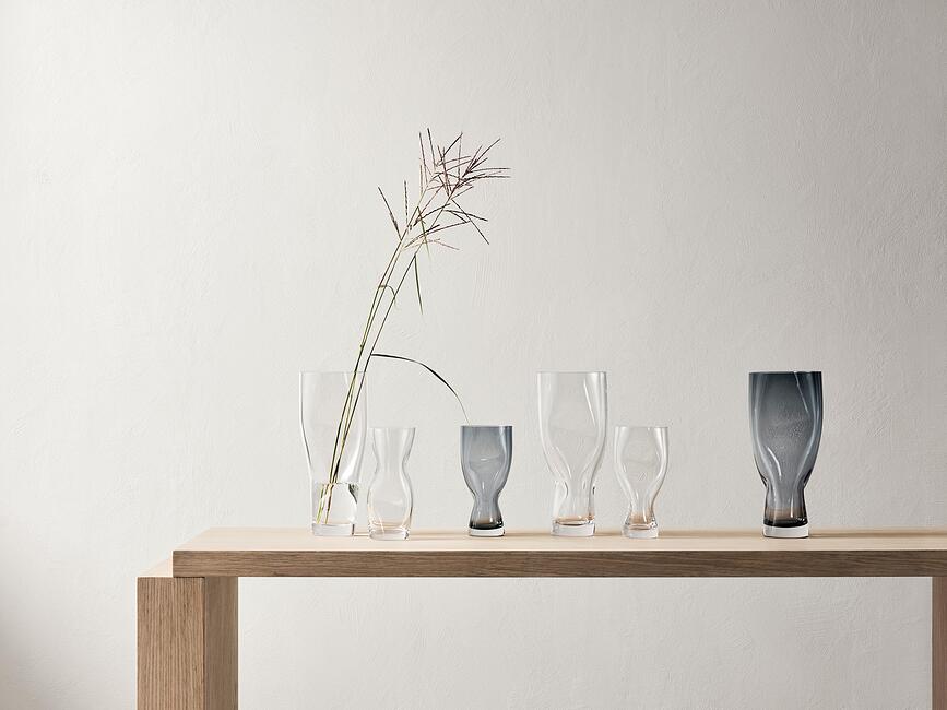 Squeeze Vase froissé 23 cm, marron