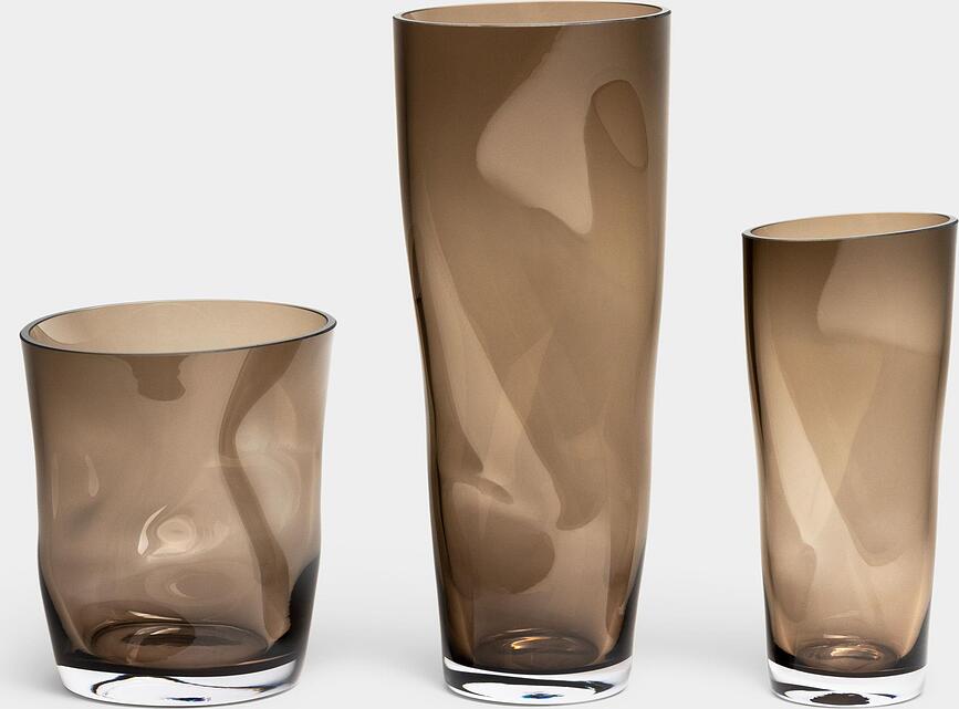 Squeeze Vase froissé, 34 cm, marron