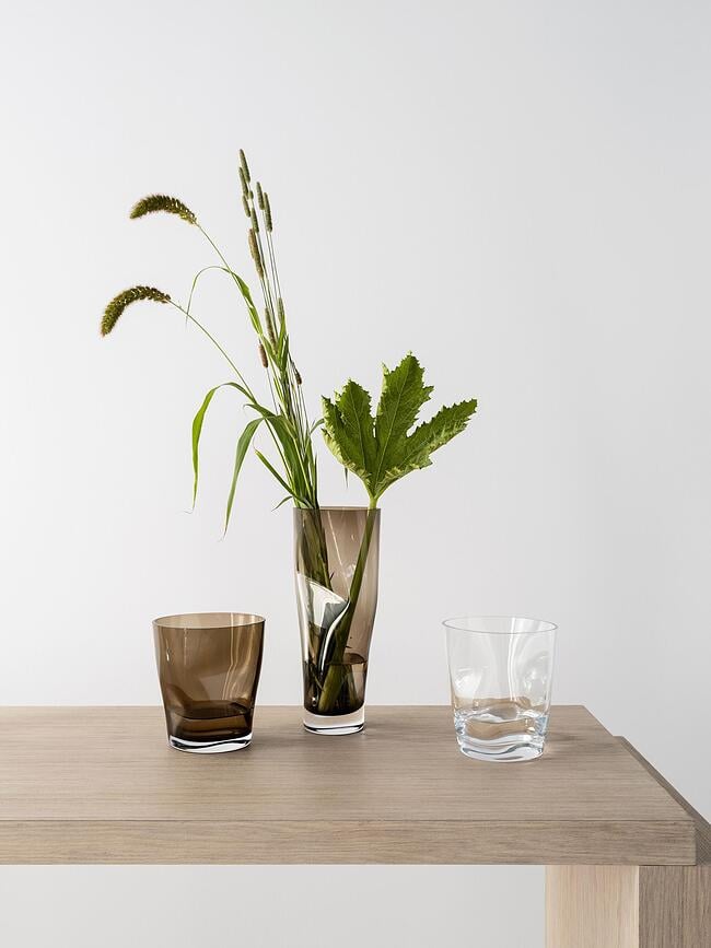 Squeeze Vaza zmečkana, 34 cm, rjava