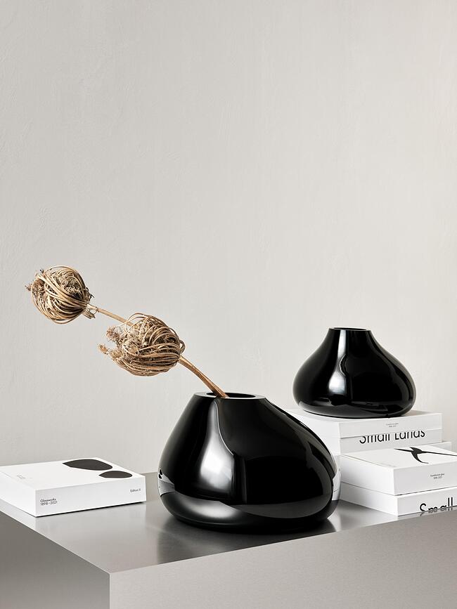 Vase Ebon 19 cm, noir