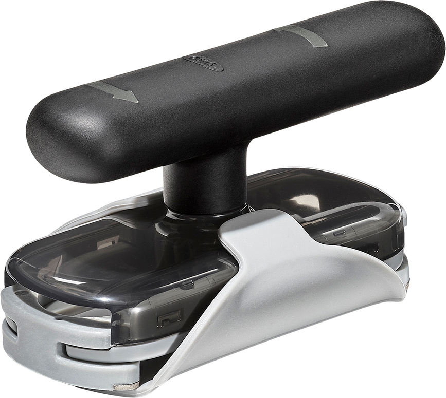 Abridor de tarros y botellas Good Grips, negro y plateado