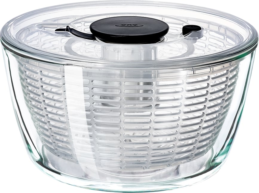 Centrifugadora de Ensaladas de cristal Good Grips, 2 en 1