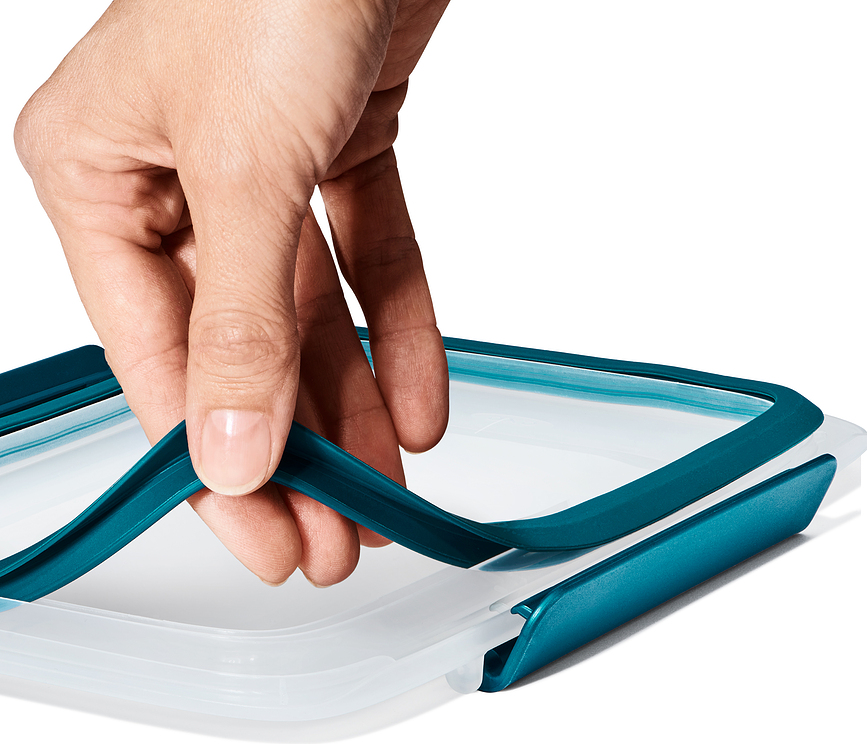 Fiambrera para ensaladas Prep & Go, 1,5 l, blanco y azul