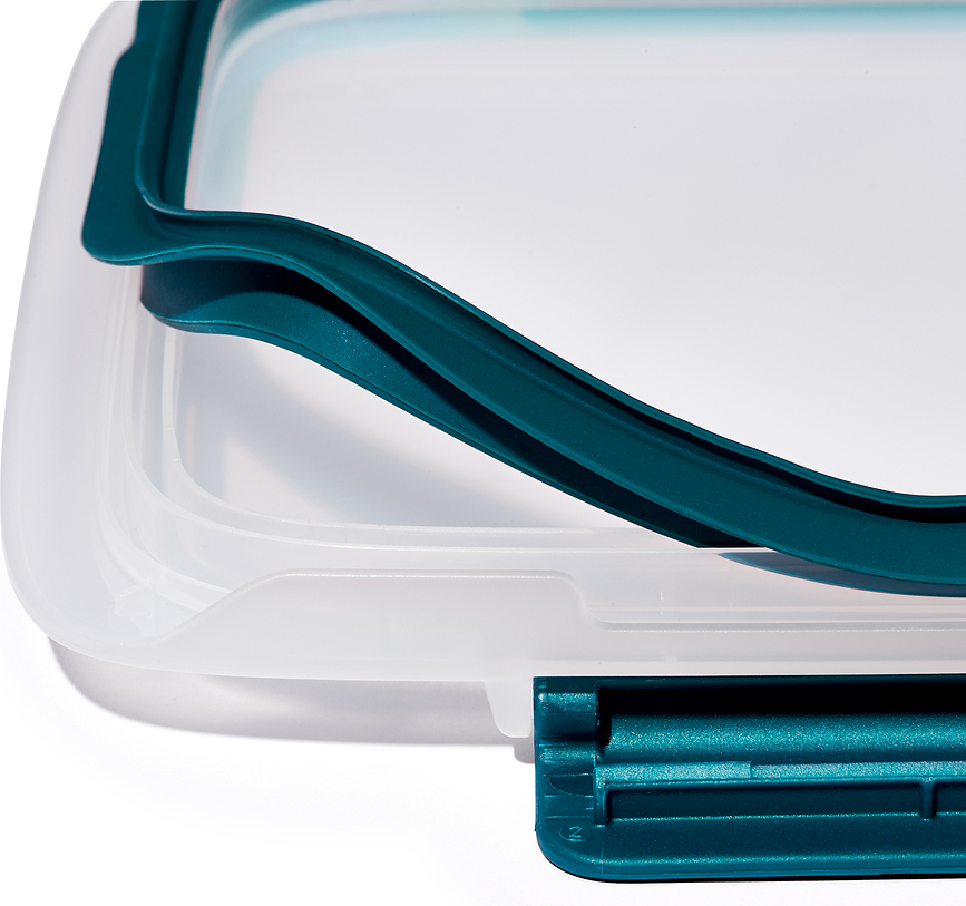 Fiambrera para ensaladas Prep & Go, 1,5 l, blanco y azul