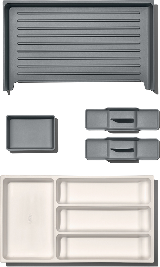 Good Grips Organisateur de Tiroir réglable avec compartiments, 41,5 cm, blanc et gris