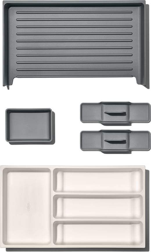 Good Grips Organizator za Ladicu podesivi 41,5 cm bijelo-sivi s pregradama