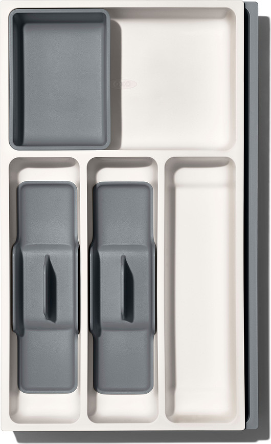 Good Grips Organizator za predal, 41,5 cm, belo-siv, nastavljiv