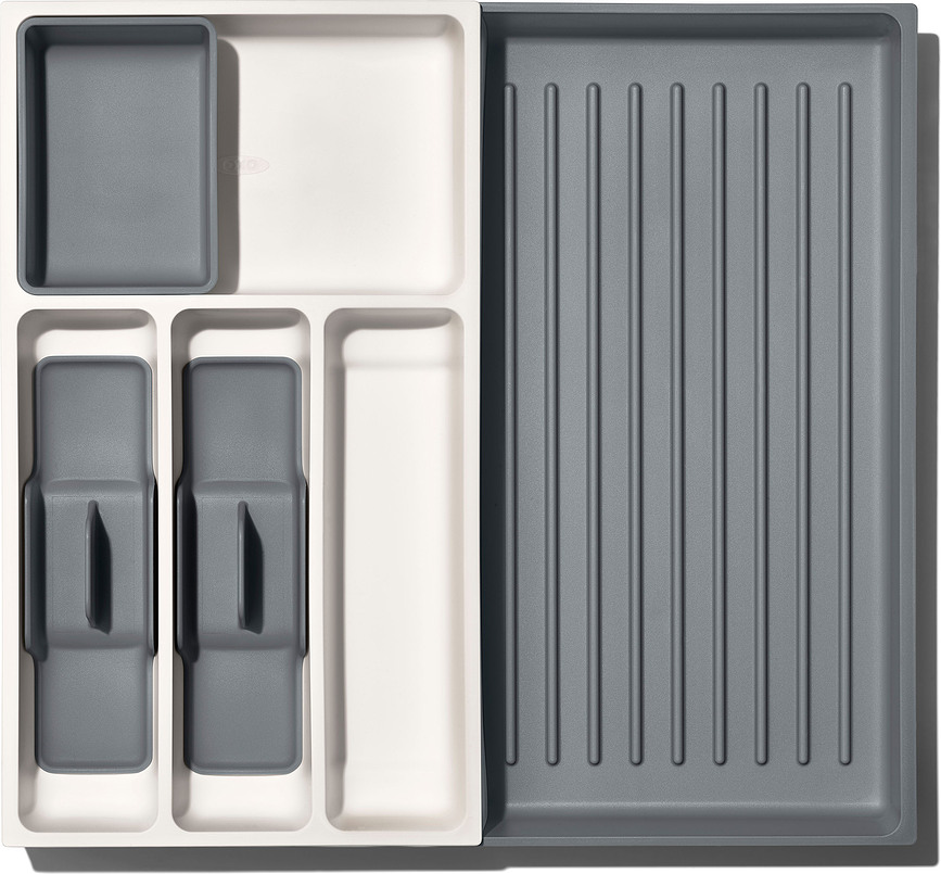 Good Grips Organizator za predal, 41,5 cm, belo-siv, nastavljiv