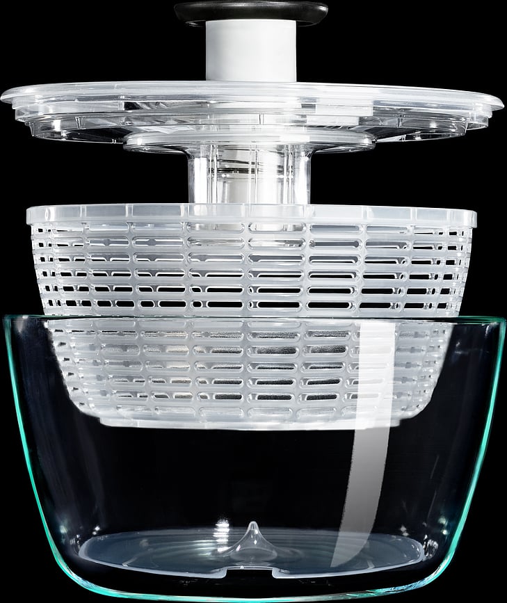 Good Grips Στεγνωτήρας Σαλάτας, γυάλινος, 2 σε 1