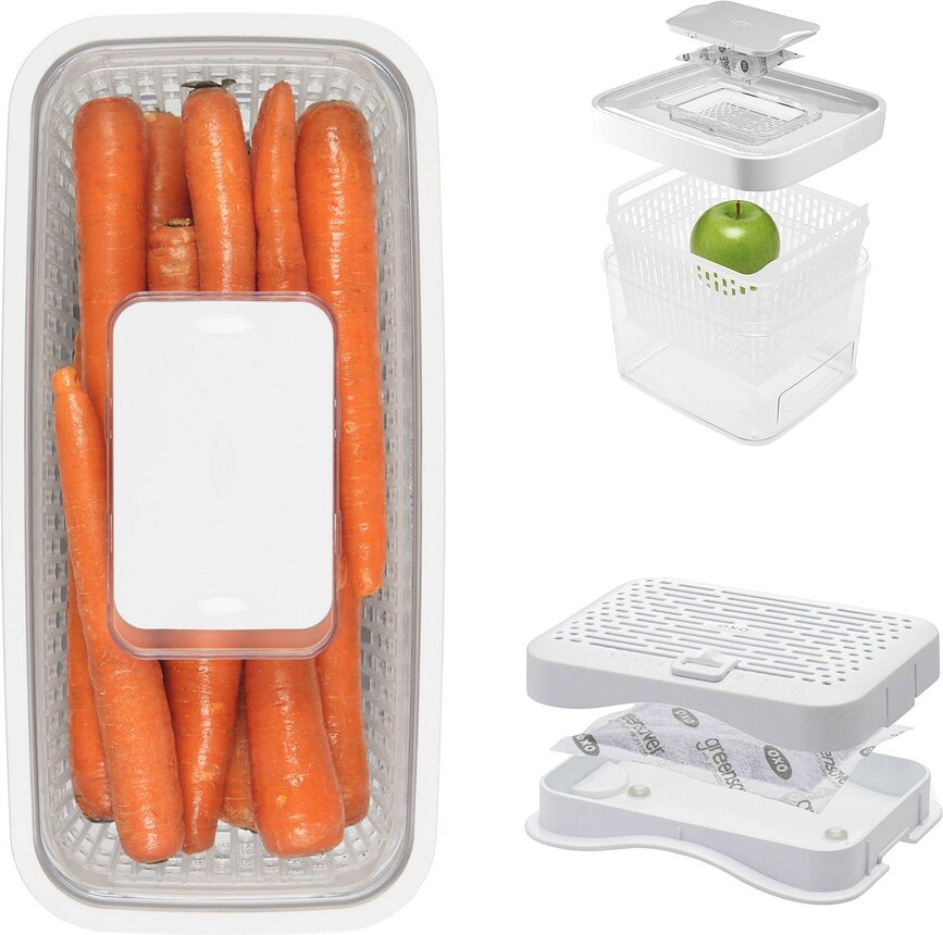 Greensaver Boîte de Conservation pour fruits et légumes avec filtre à charbon, 4 L