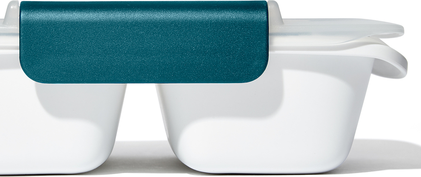 Prep & Go Posoda za malico, belo-modra, z 2 predelkoma