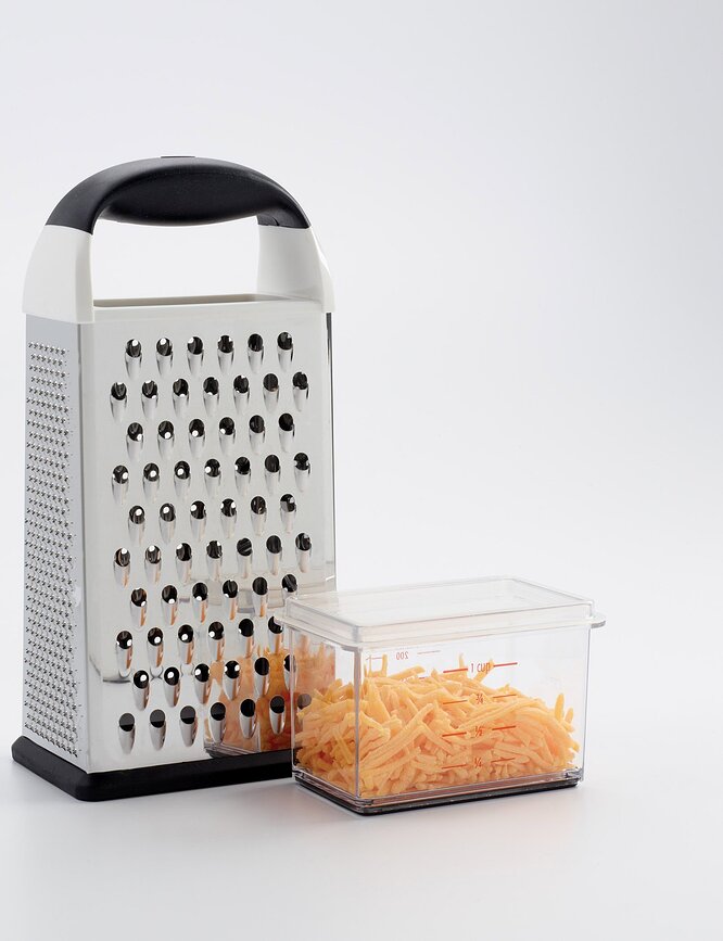 Rallador de Caja de cuatro caras, con recipiente colector