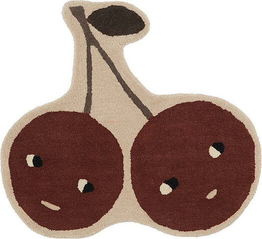 Alfombra infantil OYOY, diseño de cerezas, 76 x 86 cm