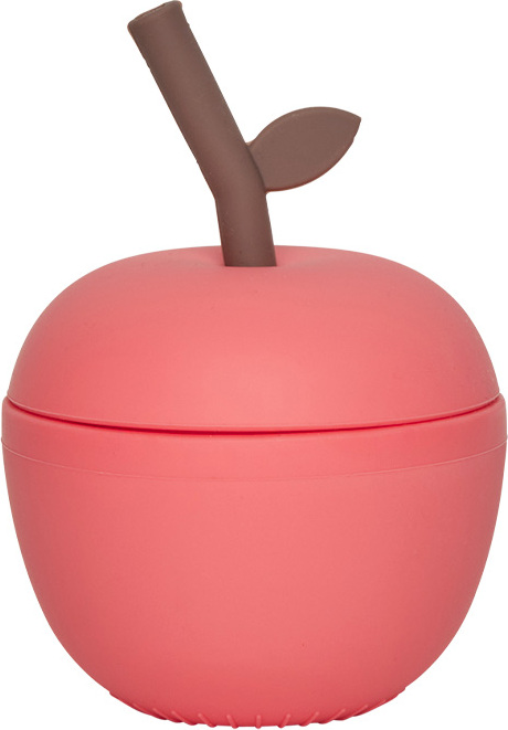Apple Trinkbecher mit Strohhalm 250 ml, rot