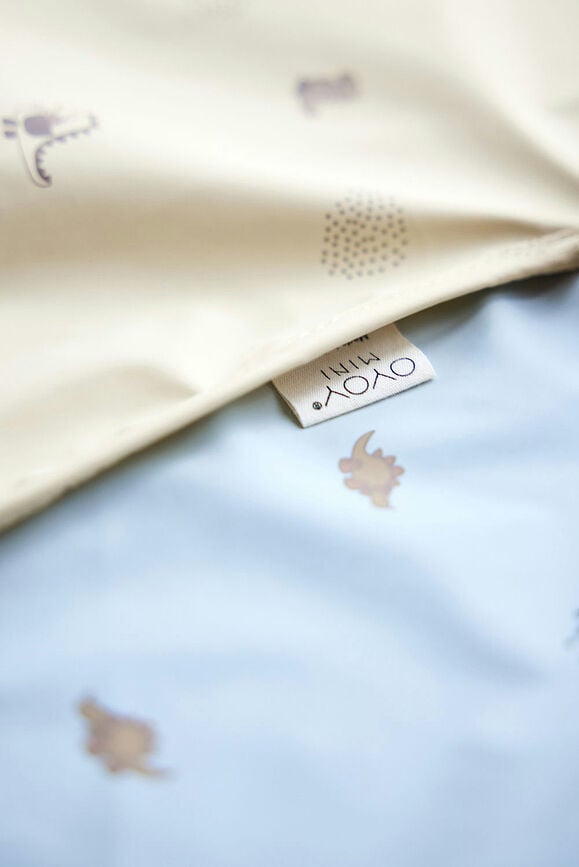 Babero con mangas Dino, 32,5 x 45 cm, amarillo