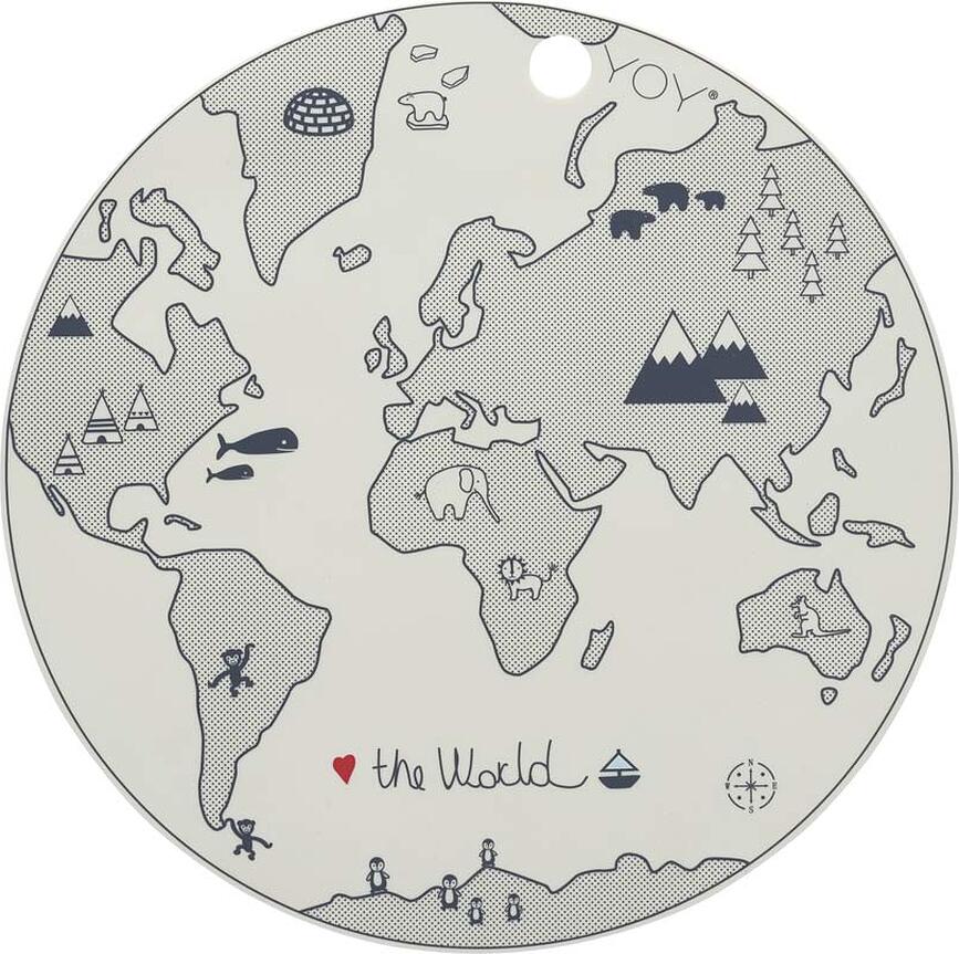 Bajo plato The World, 39 cm, blanco roto