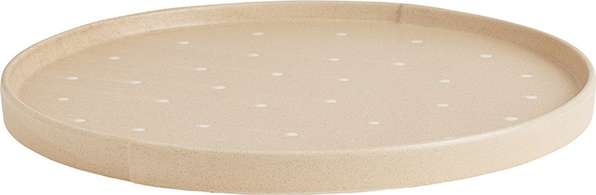 Bandeja redonda Aki, beige