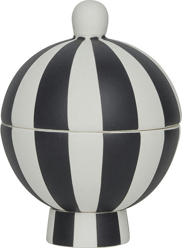 Bote decorativo Toppu, 8,5 cm, blanco y negro
