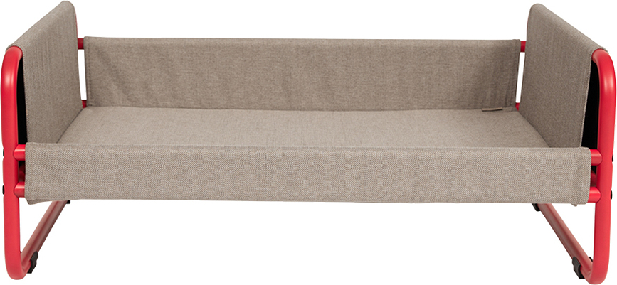 Cama para perro Milo, 72 cm, beige y rojo