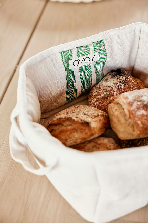 Cesta para pan Linu, 24 cm, beige y marrón