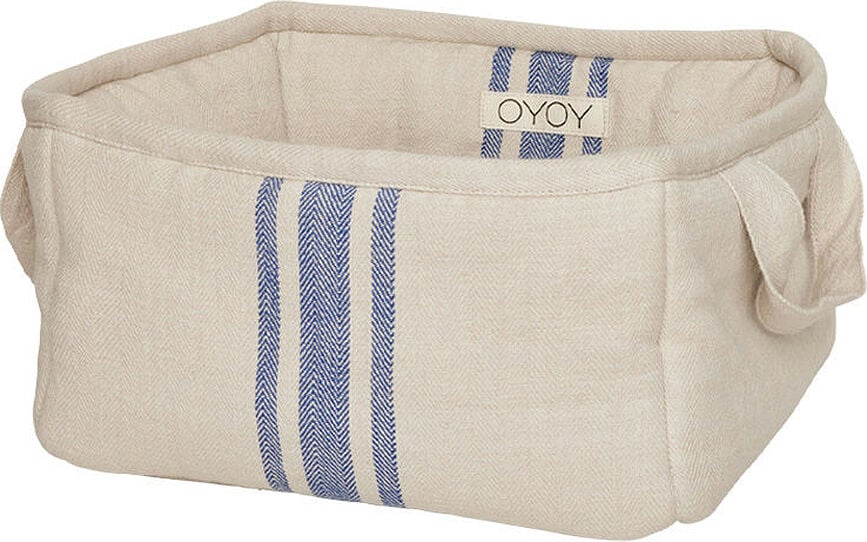 Cesta para pan Linu, 24 cm, beige y azul