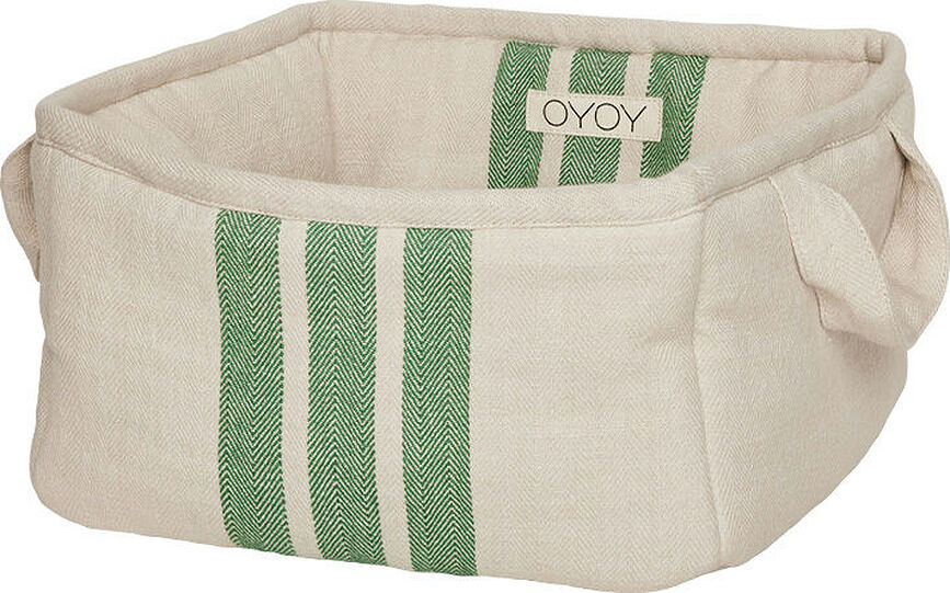 Cesta para pan Linu, 24 cm, beige y verde