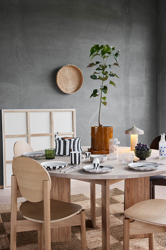 Cesta para pan Toppu, beige y azul