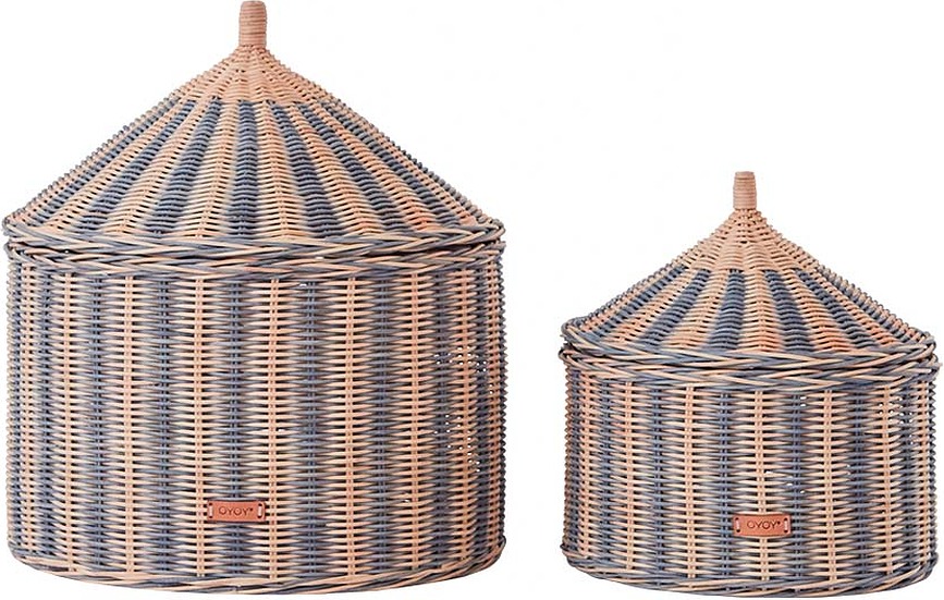 Cestas de almacenamiento Circus, azules, Pack de 2