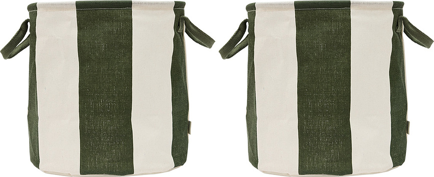 Cestas de almacenamiento Kara M, talla M, verde y beige, 2 unidades