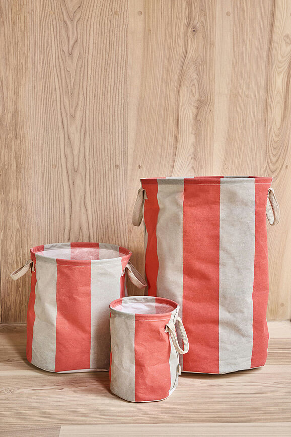 Cesto Multiusos Kara, 54 cm, rojo y beige