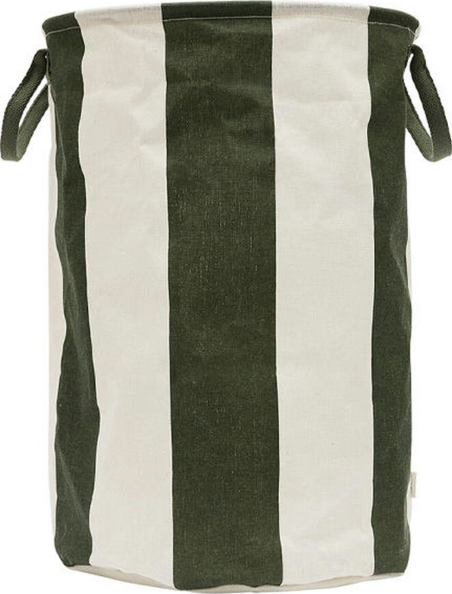 Cesto para colada y almacenaje Kara, 54 cm, verde y beige