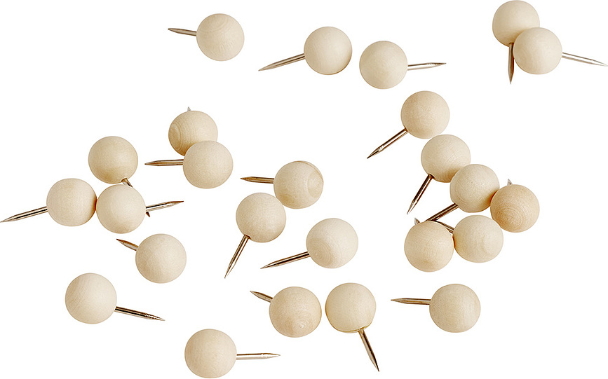Chinchetas de madera Oyoy, Pack de 25 unidades